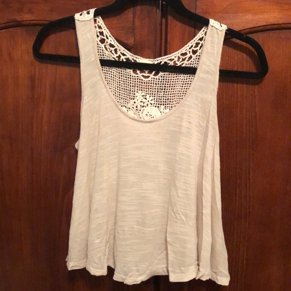 Lace back tank top